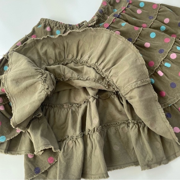 Mini Boden Little Girls Green Polka Dot Tiered Skirt Size 5-6Y - Picture 6 of 6